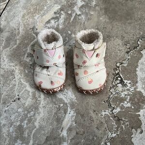 Pink Floral Baby & Walker Shoes